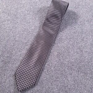 Donald J. Trump Necktie Mens Black Gray 100% Silk Signature Collection Checkered